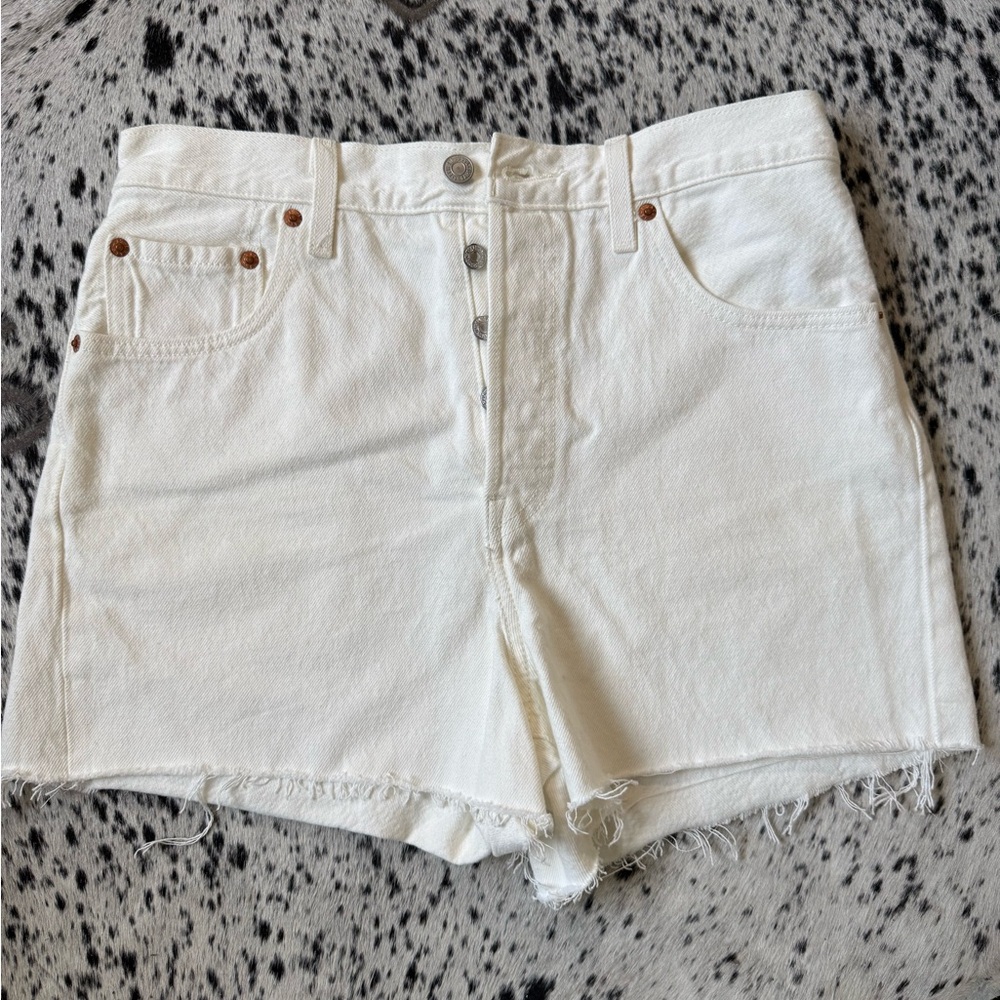 White High-Rise Denim Shorts - Levi's